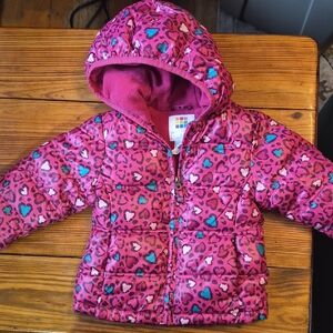 Healthtex 18m Pink And Blue Heart  Winter Coat